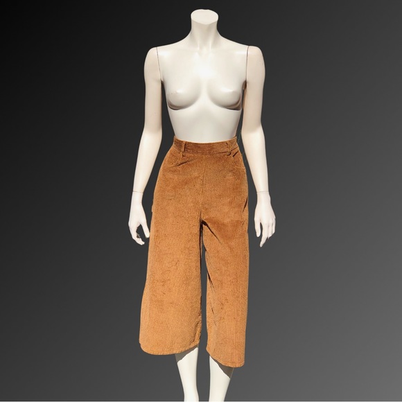NWOT See by CHLOÉ Tan Corduroy GAUCHO Cropped Palazzo Pants 36 - Picture 3 of 11
